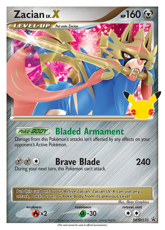 Zacian LV.X Promo (SWSH135) SWSH Black Star Promos