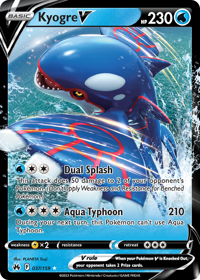 Kyogre V Rare Holo V (037/159) Crown Zenith