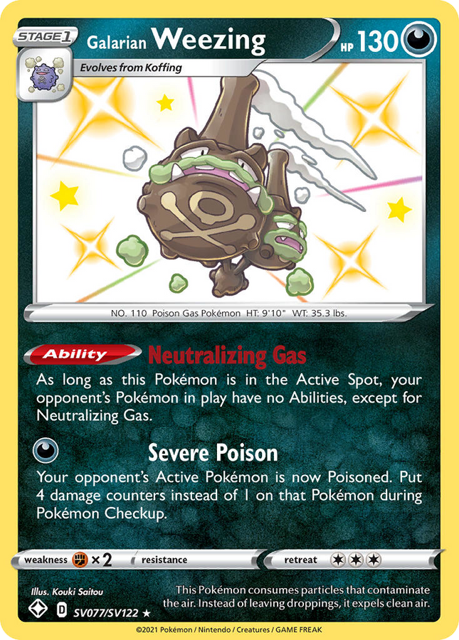 Galarian Weezing Rare Shiny (SV077/SV122) Shining Fates Shiny Vault