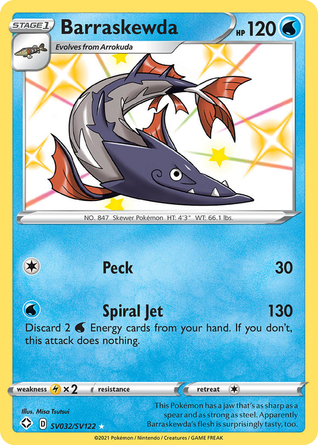 Barraskewda Rare Shiny (SV032/SV122) Shining Fates Shiny Vault