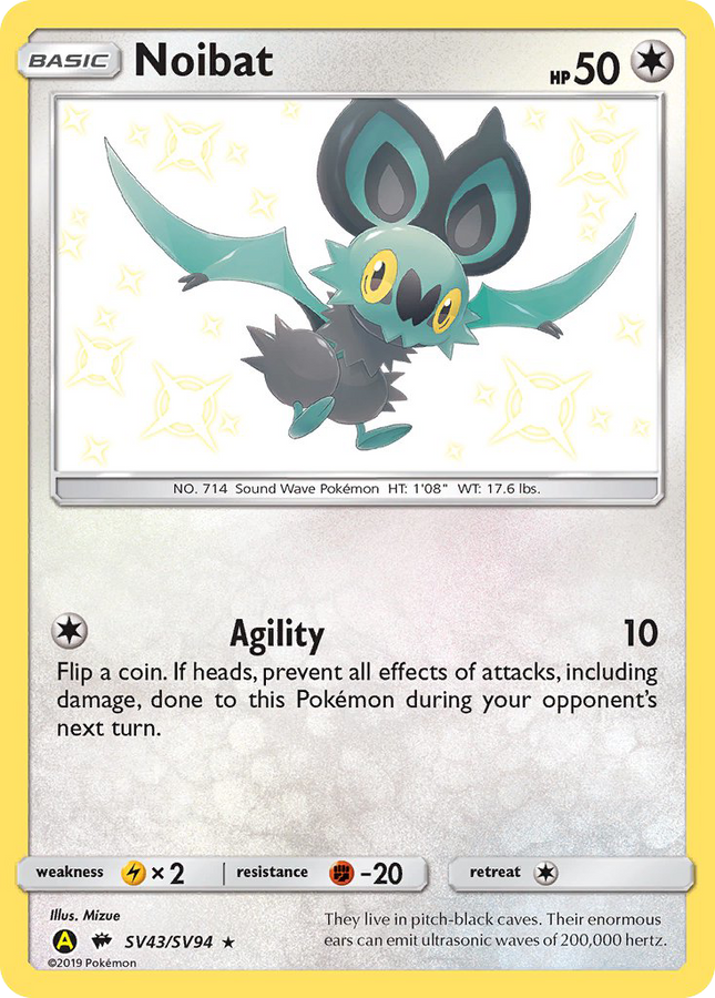 Noibat Rare Shiny (SV43/SV94) Hidden Fates Shiny Vault