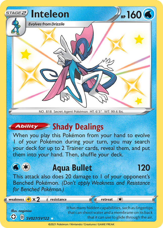 Inteleon Rare Shiny (SV027/SV122) Shining Fates Shiny Vault