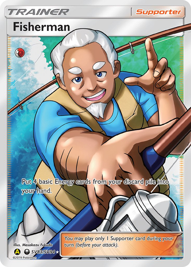 Fisherman Rare Ultra (SV83/SV94) Hidden Fates Shiny Vault