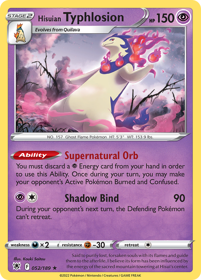 Hisuian Typhlosion Rare Holo (052/189) Astral Radiance Expansion Stamp