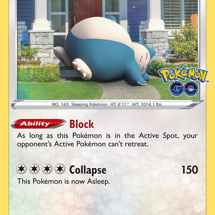 Snorlax Rare Holo (055/078) Pokémon GO