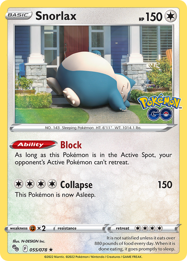 Snorlax Rare Holo (055/078) Pokémon GO