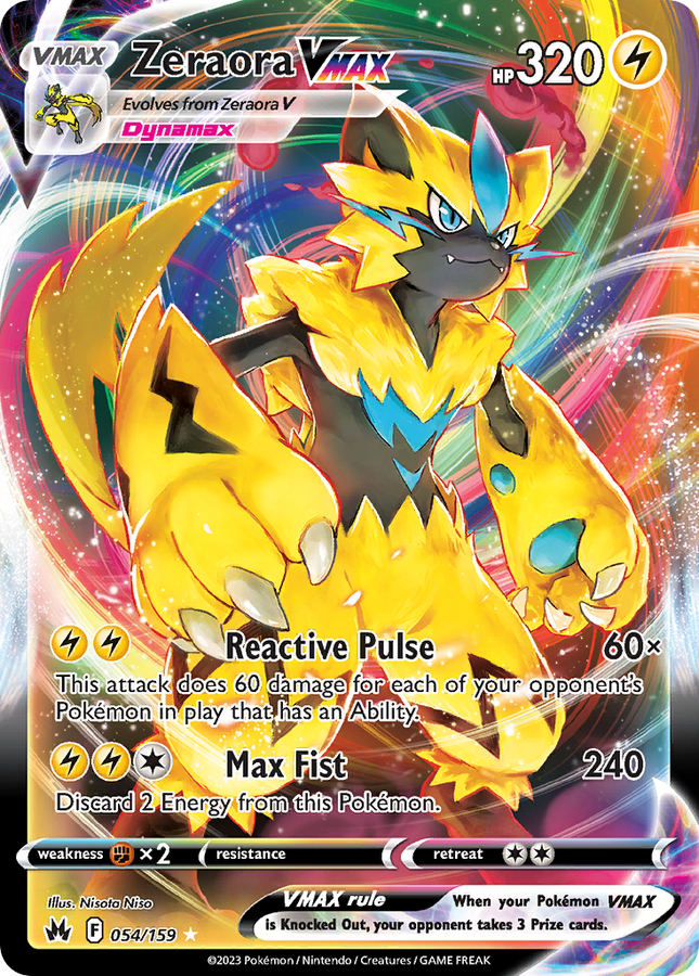 Zeraora VMAX Rare Holo VMAX (054/159) Crown Zenith