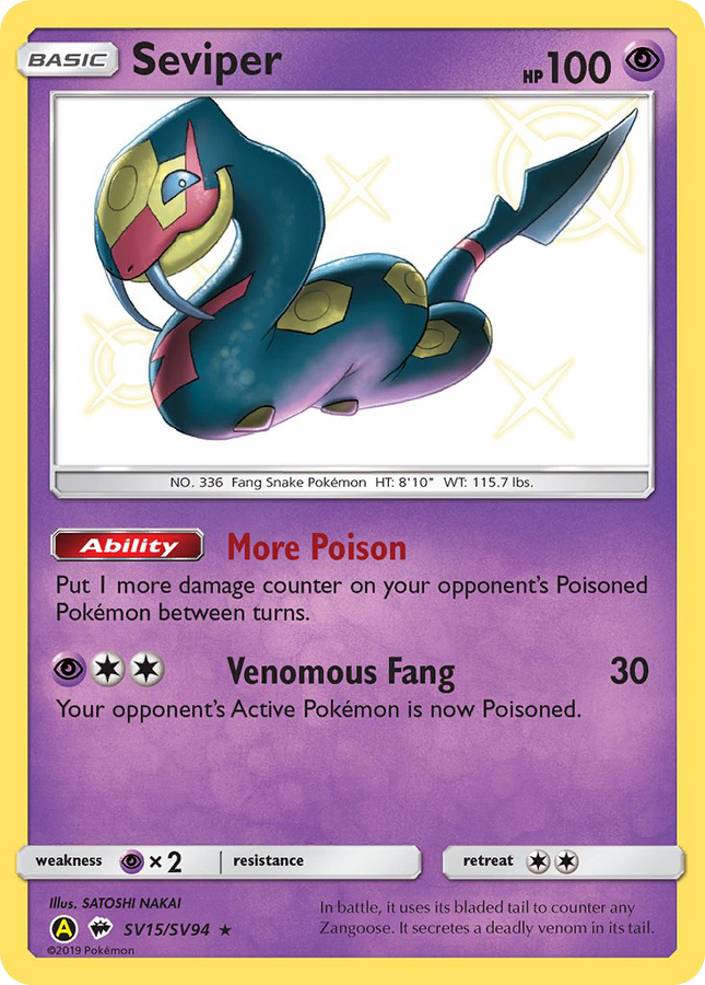 Seviper Rare Shiny (SV15/SV94) Hidden Fates Shiny Vault