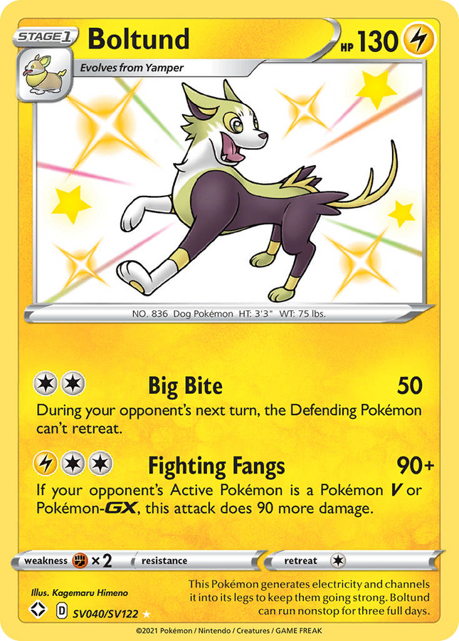 Boltund Rare Shiny (SV040/SV122) Shining Fates Shiny Vault