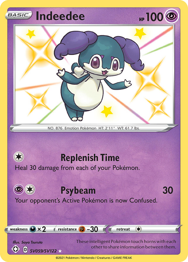 Indeedee Rare Shiny (SV059/SV122) Shining Fates Shiny Vault
