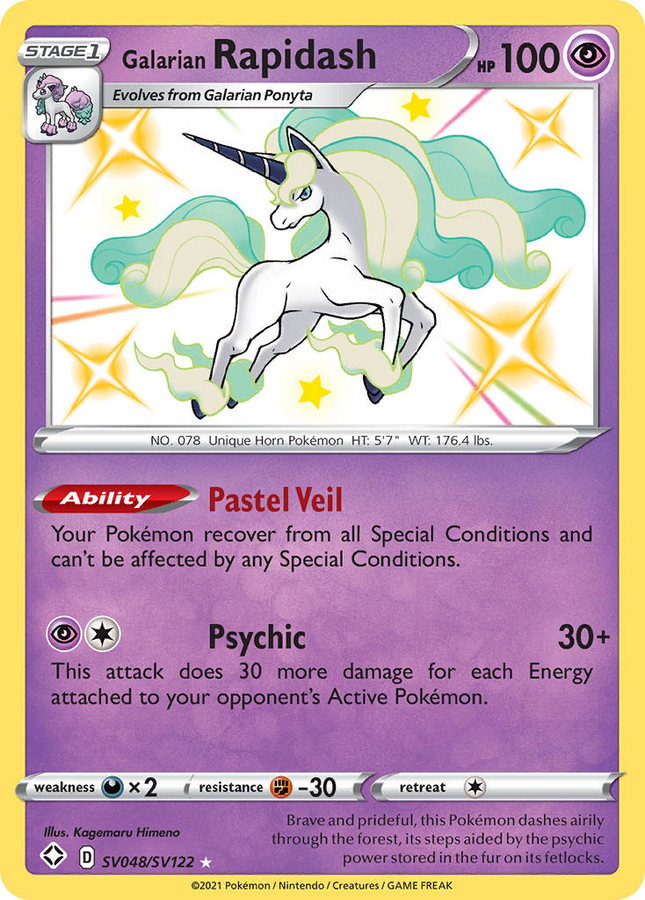 Galarian Rapidash Rare Shiny (SV048/SV122) Shining Fates Shiny Vault