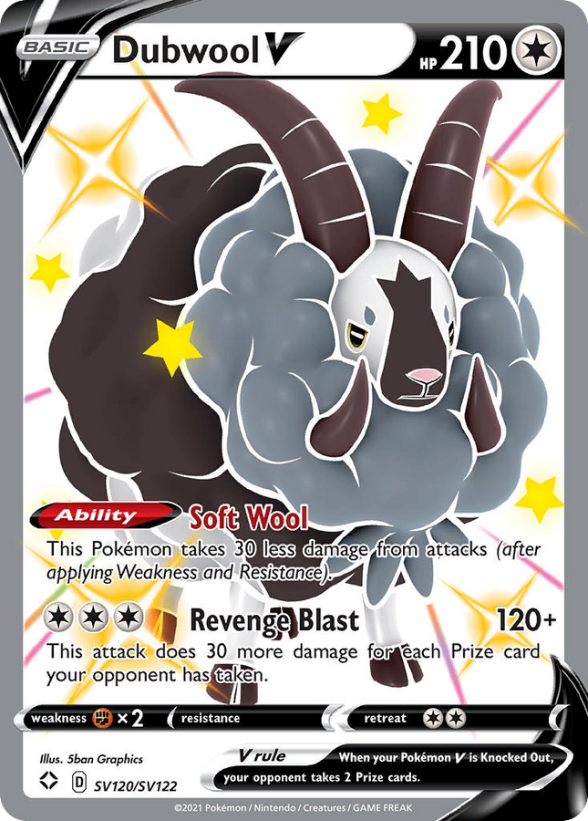 Dubwool V Rare Holo V (SV120/SV122) Shining Fates Shiny Vault