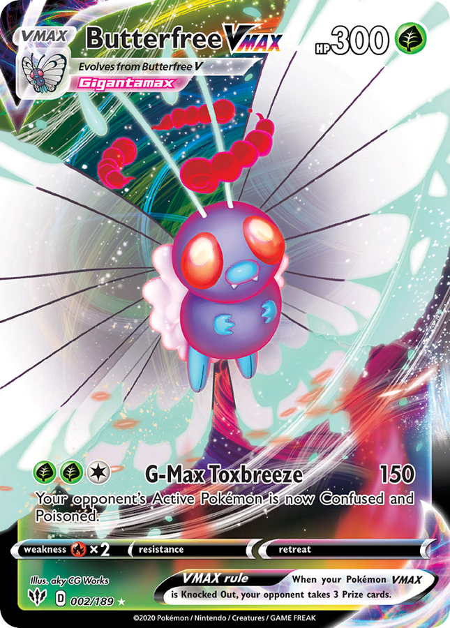 Butterfree VMAX Rare Holo VMAX (002/189) Darkness Ablaze