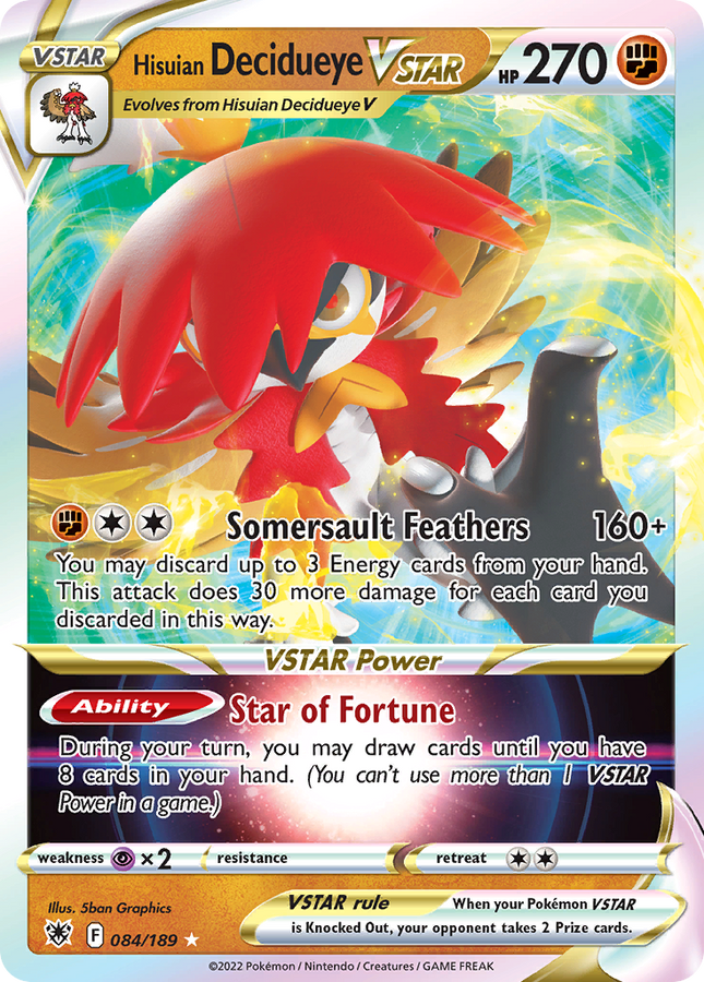 Hisuian Decidueye VSTAR Rare Holo VSTAR (084/189) Astral Radiance