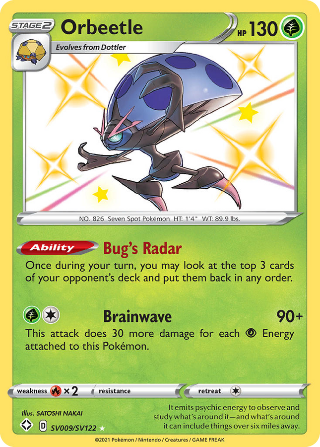 Orbeetle Rare Shiny (SV009/SV122) Shining Fates Shiny Vault