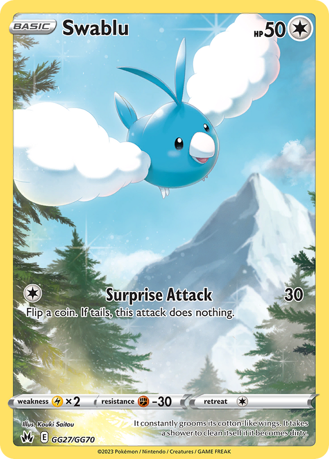 Swablu Trainer Gallery Rare Holo (GG27/GG70) Crown Zenith Galarian Gallery