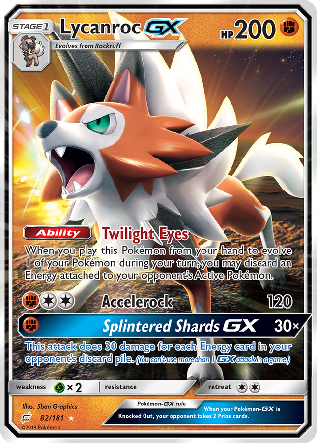 Lycanroc-GX Rare Holo GX (82/181) Team Up