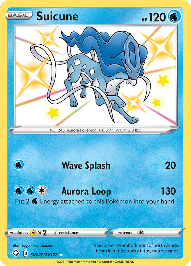 Suicune Rare Shiny (SV022/SV122) Shining Fates Shiny Vault