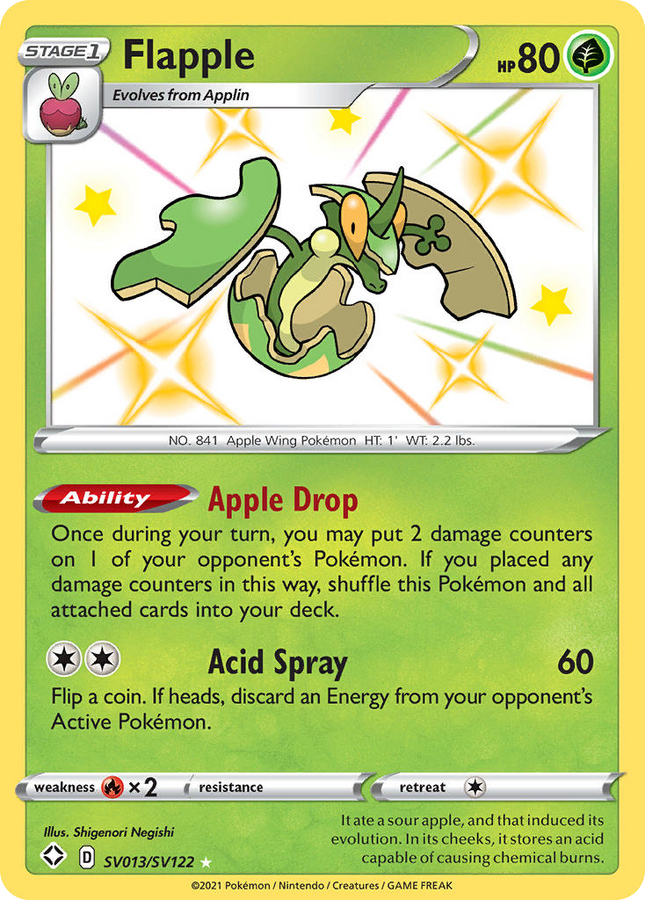 Flapple Rare Shiny (SV013/SV122) Shining Fates Shiny Vault