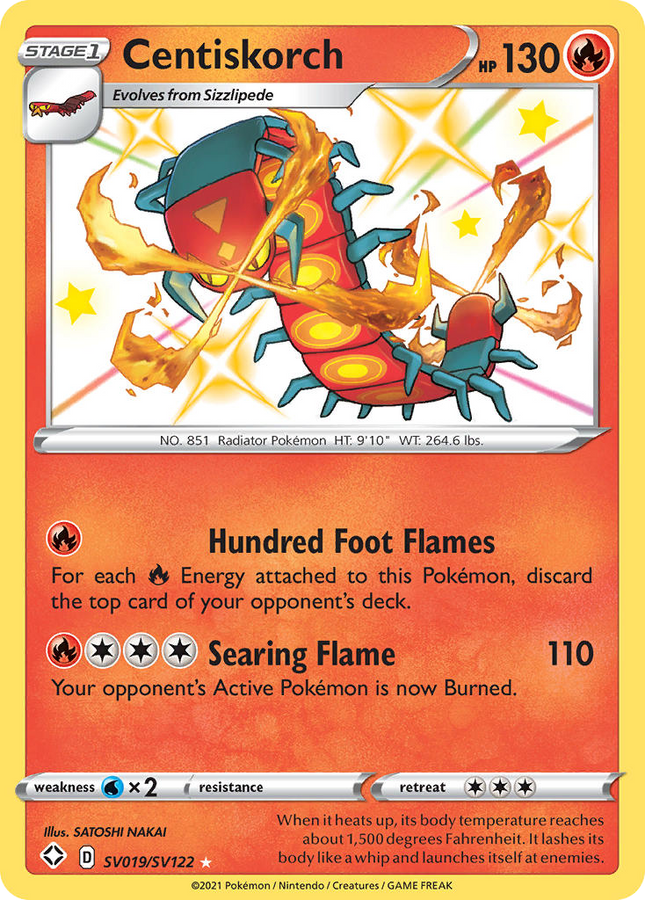 Centiskorch Rare Shiny (SV019/SV122) Shining Fates Shiny Vault