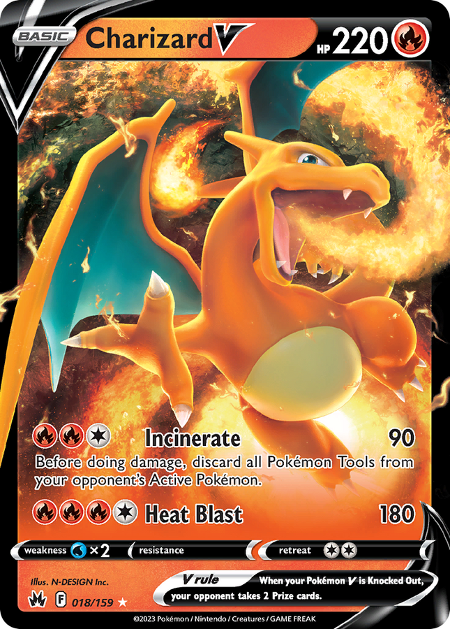 Charizard V Rare Holo V (018/159) Crown Zenith