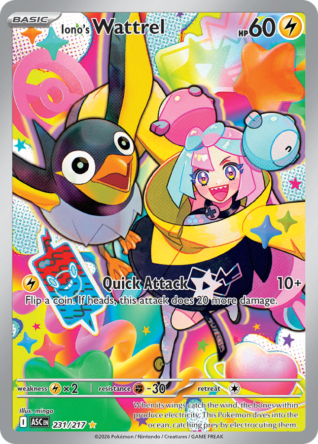 Iono's Wattrel Illustration Rare (231/217) Ascended Heroes