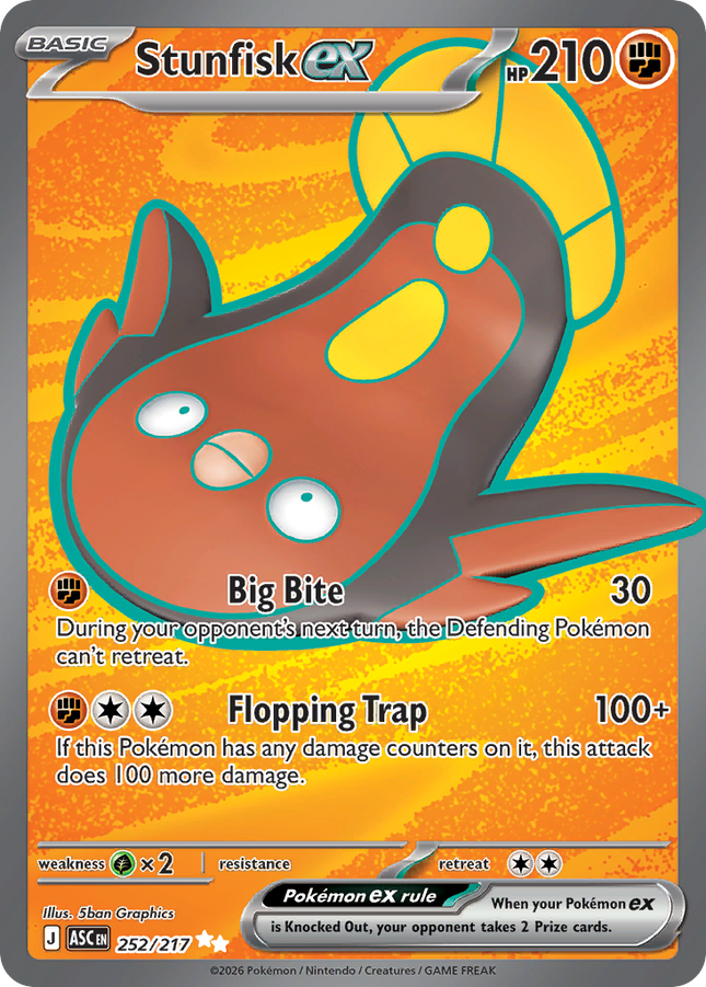 Stunfisk ex Ultra Rare (252/217) Ascended Heroes