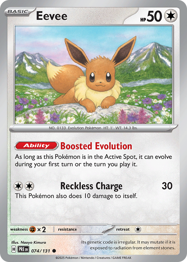 Eevee Common (074/131) Prismatic Evolutions Poke Ball Reverse Holofoil