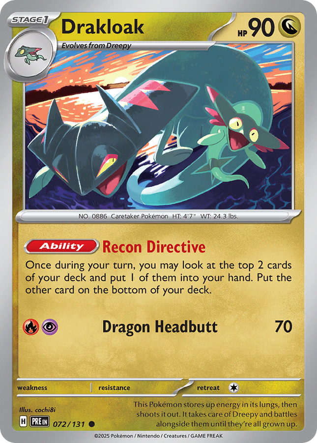 Drakloak Common (072/131) Prismatic Evolutions Master Ball Reverse Holofoil