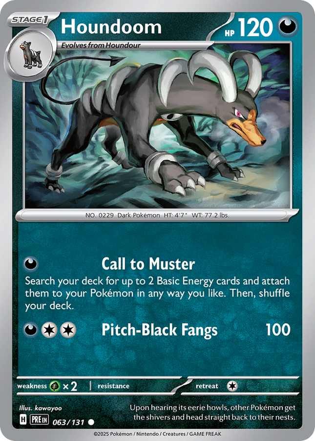 Houndoom Common (063/131) Prismatic Evolutions Master Ball Reverse Holofoil