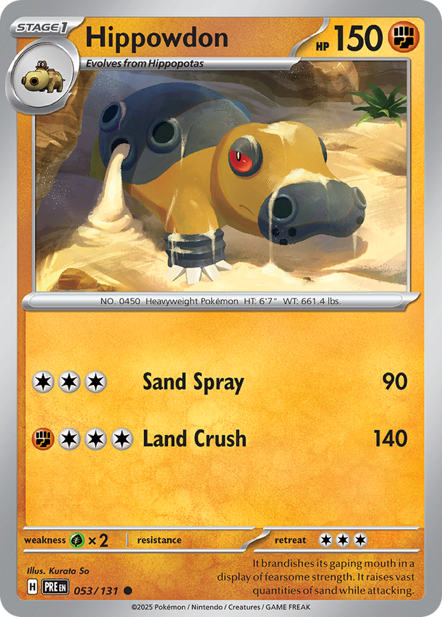 Hippowdon Common (053/131) Prismatic Evolutions Master Ball Reverse Holofoil