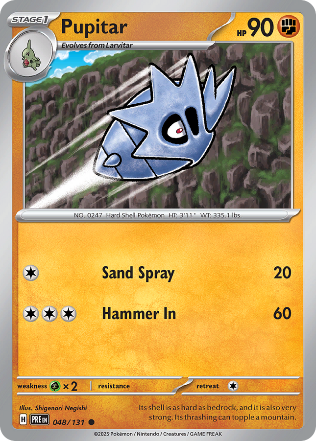 Pupitar Common (048/131) Prismatic Evolutions Master Ball Reverse Holofoil