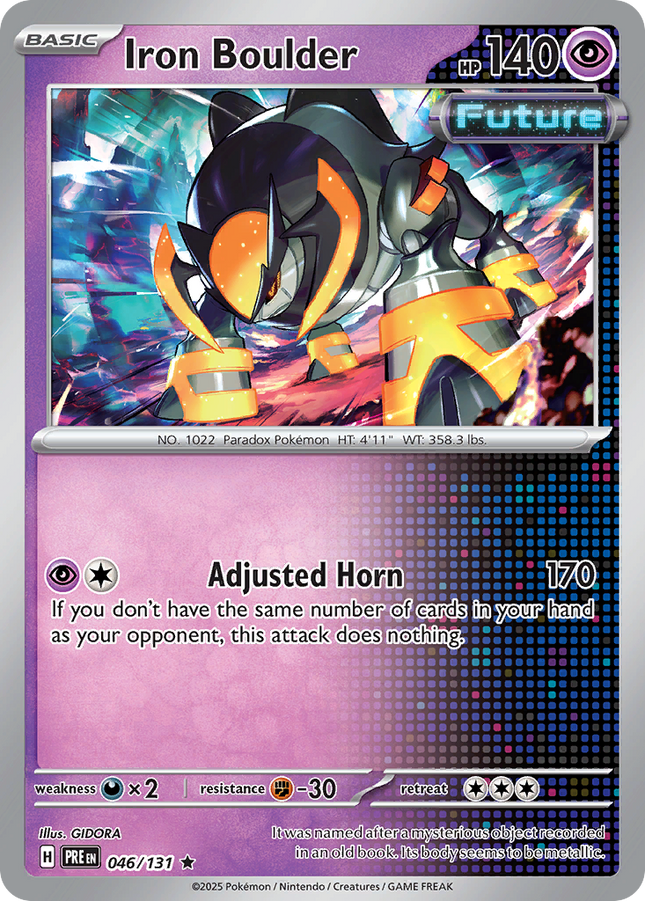 Iron Boulder Rare (046/131) Prismatic Evolutions Master Ball Reverse Holofoil