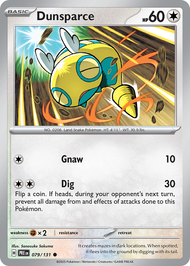 Dunsparce Common (079/131) Prismatic Evolutions Master Ball Reverse Holofoil