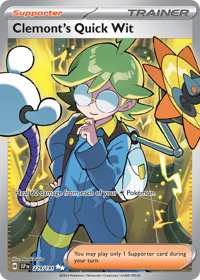 Clemont's Quick Wit Ultra Rare (229/191) Surging Sparks