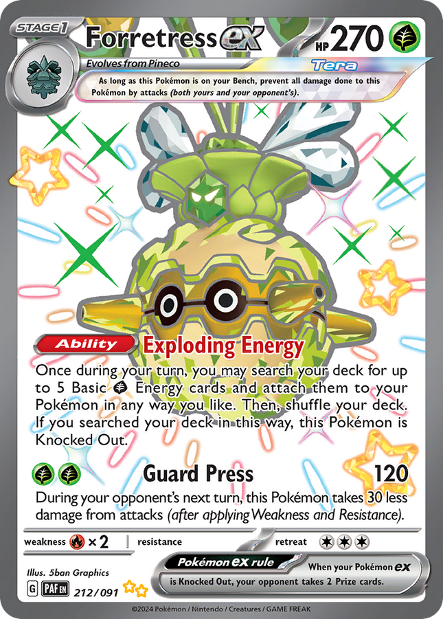 Forretress ex Shiny Ultra Rare (212/091) Paldean Fates