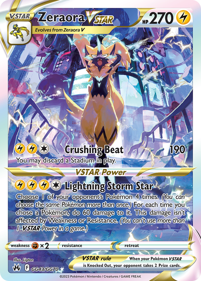 Zeraora VSTAR Rare Holo VSTAR (GG43/GG70) Crown Zenith Galarian Gallery