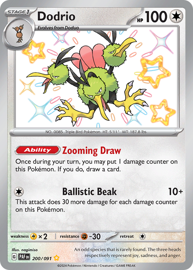 Dodrio Shiny Rare (200/091) Paldean Fates