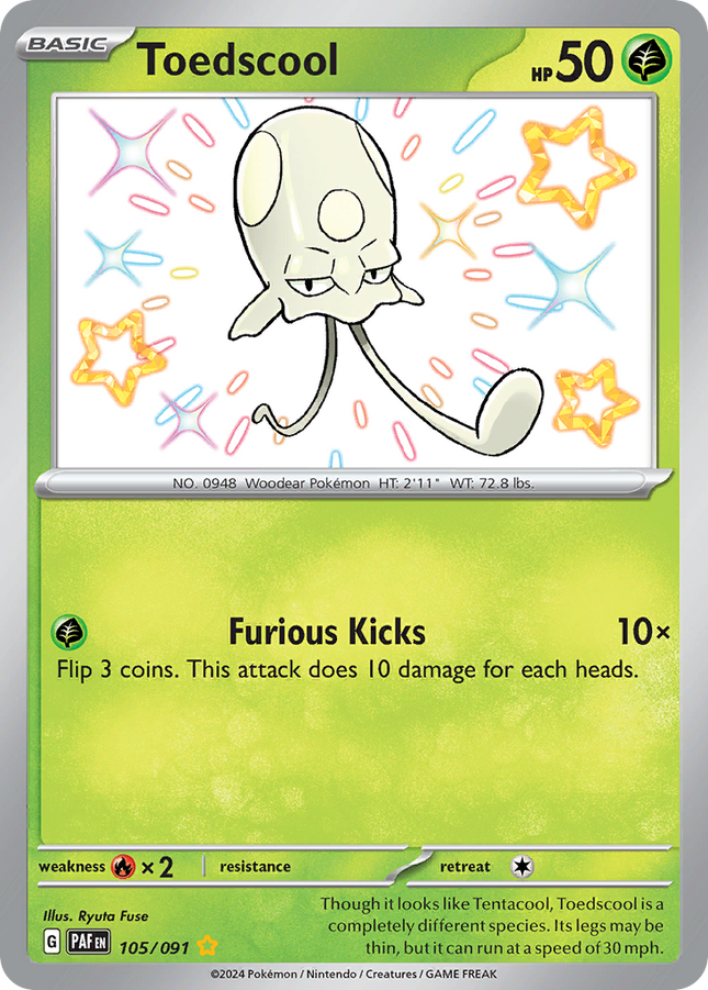 Toedscool Shiny Rare (105/091) Paldean Fates