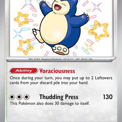 Snorlax Shiny Rare (202/091) Paldean Fates