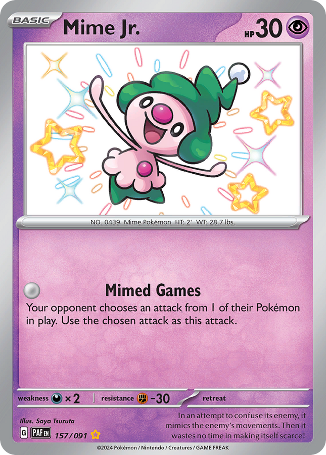 Mime Jr. Shiny Rare (157/091) Paldean Fates