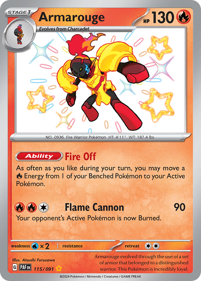 Armarouge Shiny Rare (115/091) Paldean Fates