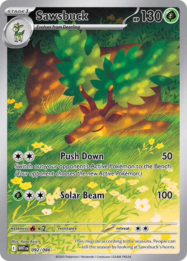 Sawsbuck Illustration Rare (092/086) White Flare