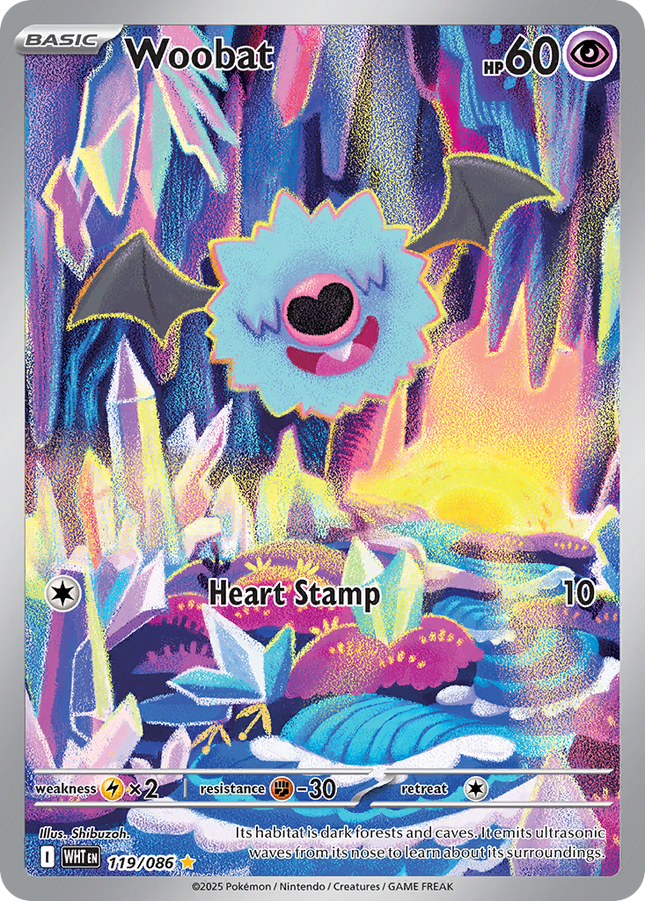 Woobat Illustration Rare (119/086) White Flare