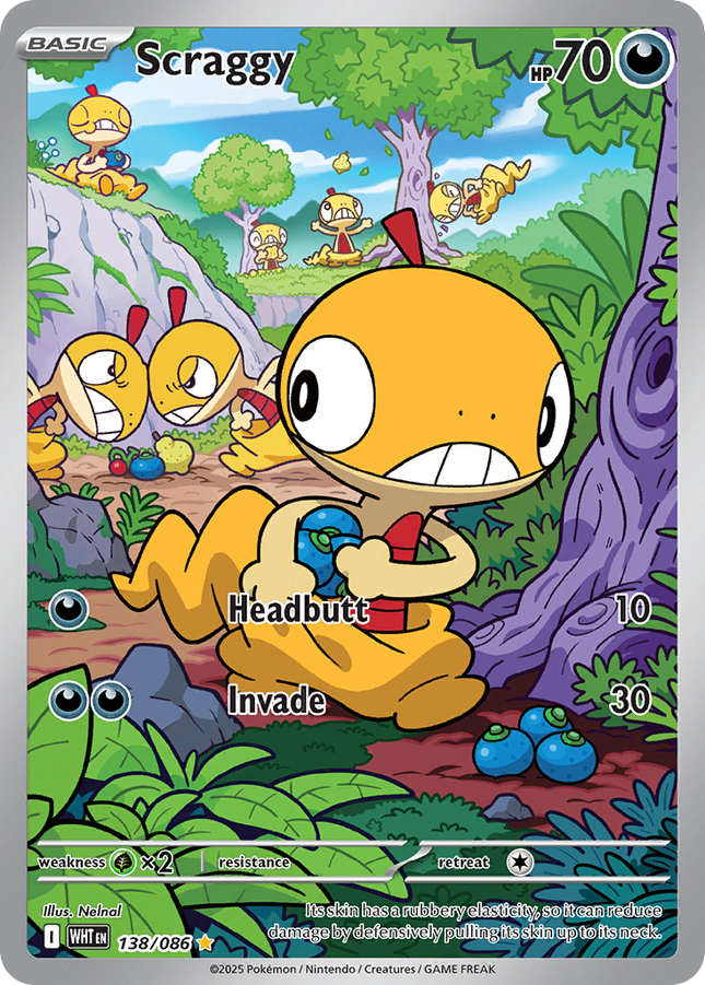 Scraggy Illustration Rare (138/086) White Flare