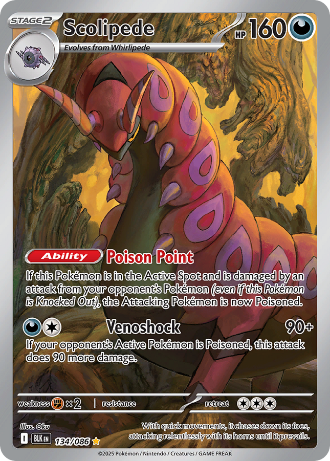 Scolipede Illustration Rare (134/086) Black Bolt