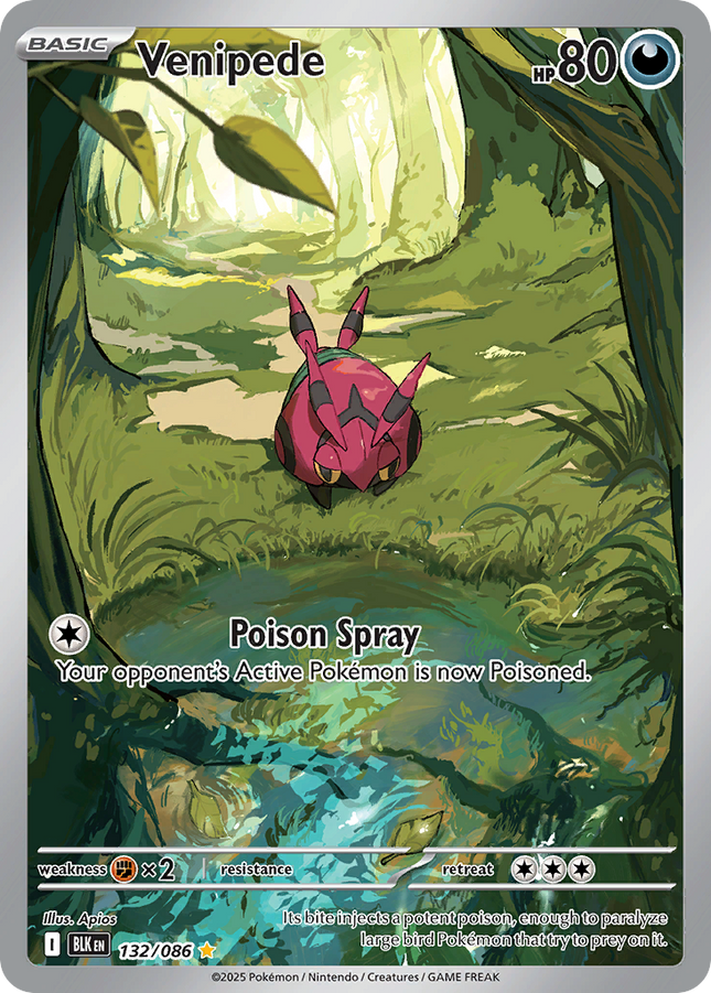 Venipede Illustration Rare (132/086) Black Bolt
