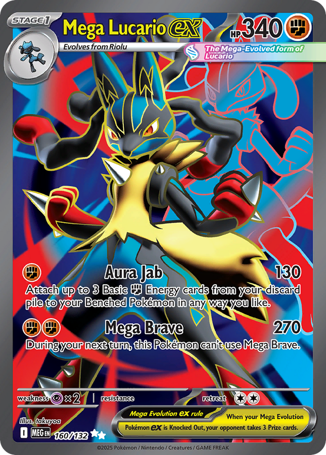 Mega Lucario ex Ultra Rare (160/132) Mega Evolution