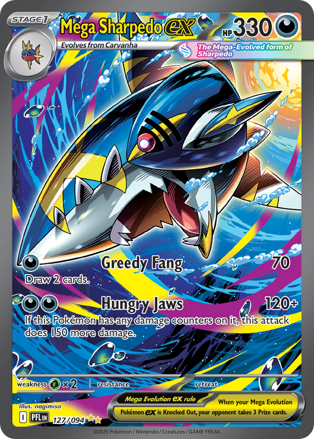 Mega Sharpedo ex Special Illustration Rare (127/094) Phantasmal Flames