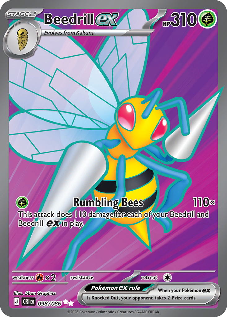 Beedrill ex Ultra Rare (098/086) Chaos Rising – Bescards